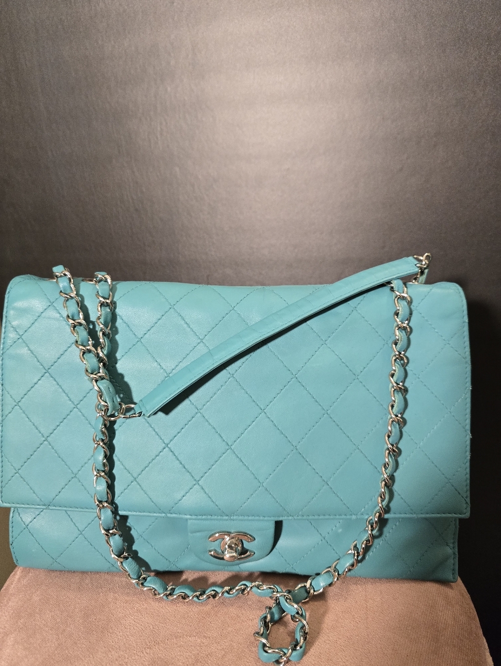 Chanel Quilted Calfskin Double Flap Shoulder Bag